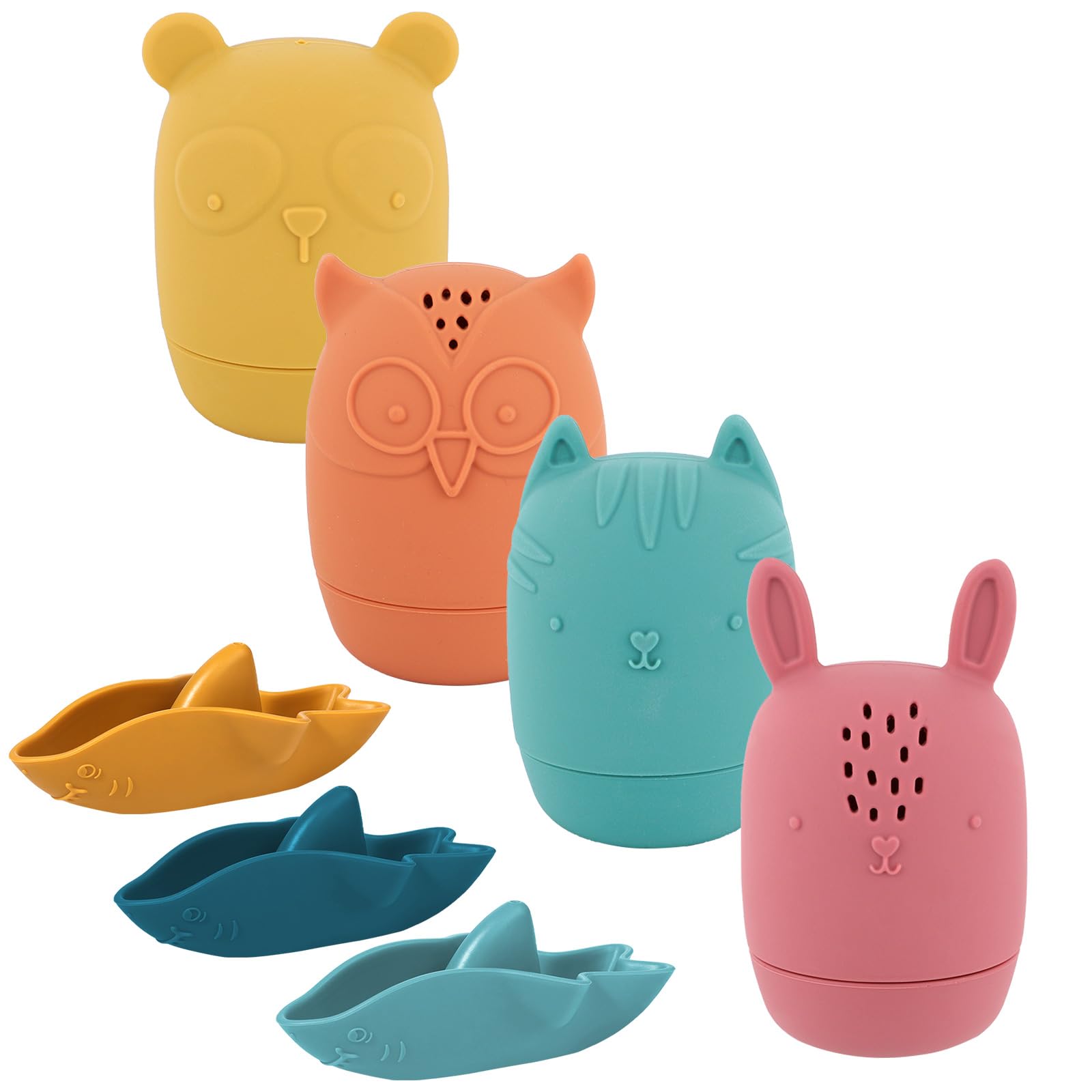 7pcs Silicone Baby Bath Toys Set - Interactive Water Squirt & Squeeze Spray Toys for Toddlers, Infants - Perfect for Bathtub, Shower & Pool Playtime - Ideal Birthday Gift for Babies