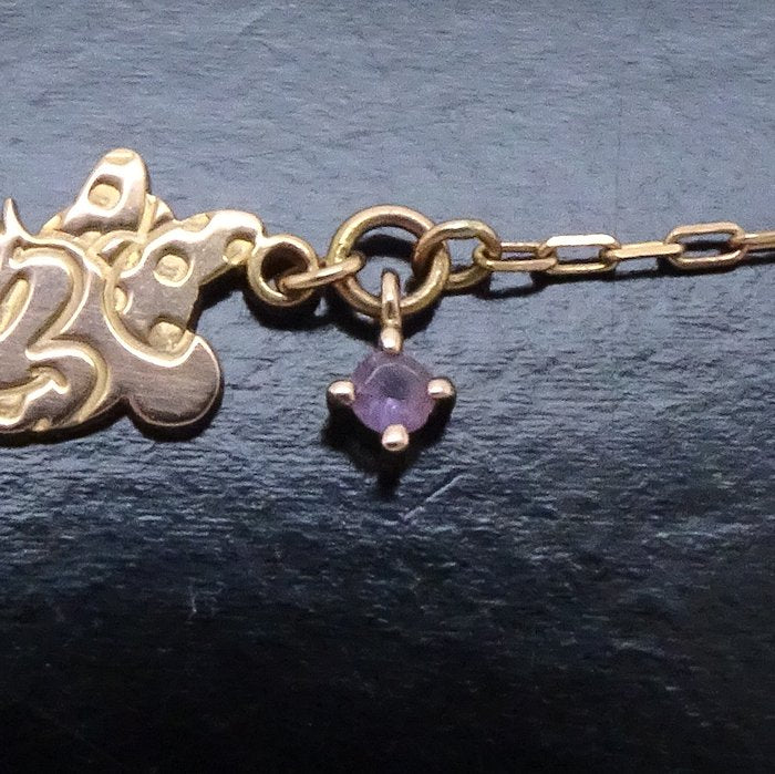 4℃ Disney Minnie Mouse Amethyst K18YG Necklace - Elegant 18K Gold-Plated Jewelry for Women | Perfect Gift for Birthday, Anniversary & Valentine's Day
