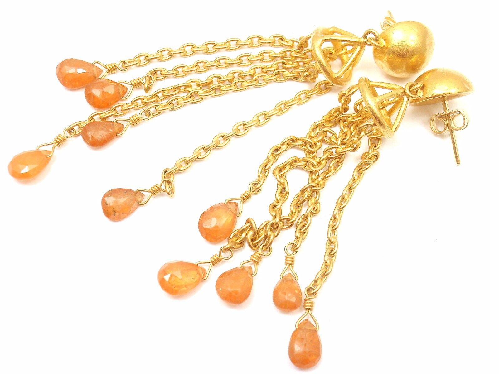 Authentic Yossi Harari 24k Yellow Gold Citrine Gemstone Drop Earrings for Women | Elegant Dangle Earrings for Parties, Weddings & Special Occasions