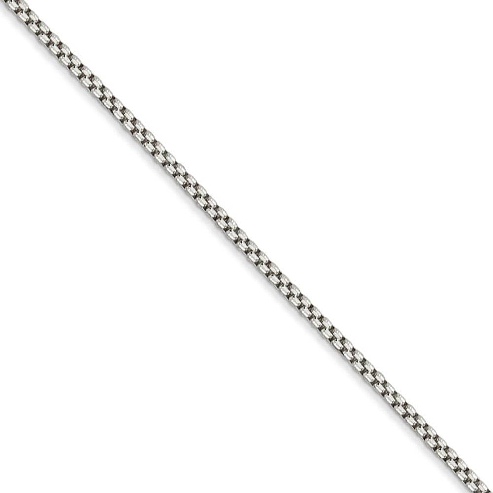 1.5mm Sterling Silver Solid Round Box Chain Necklace - The Black Bow | Elegant & Durable Jewelry for Women, Gifts & Everyday Wear