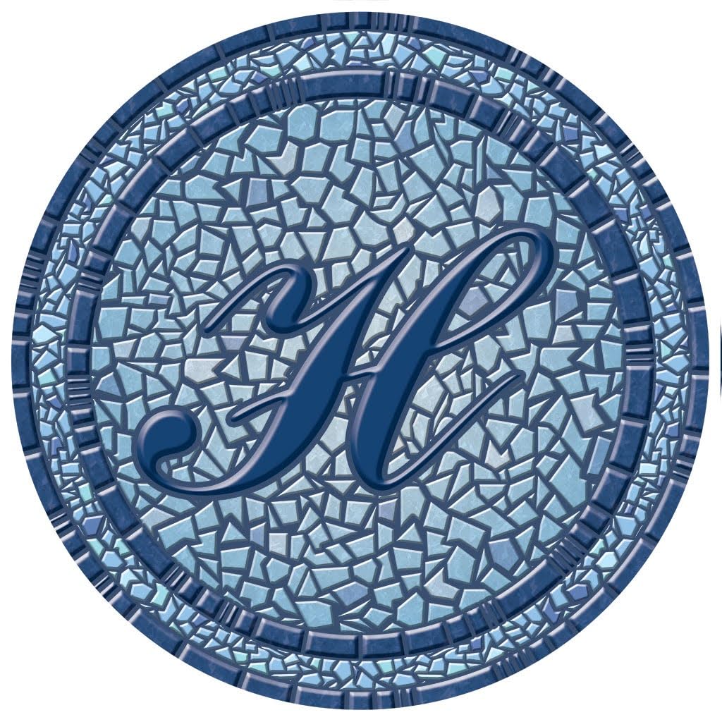 Custom Monogrammed Mosaic Pool Art - Personalized Decorative Pool Tile for Backyard & Swimming Pools - Choose Size & Design - Easy Drop-in Installation - Perfect for Patio, Garden & Poolside Decor
