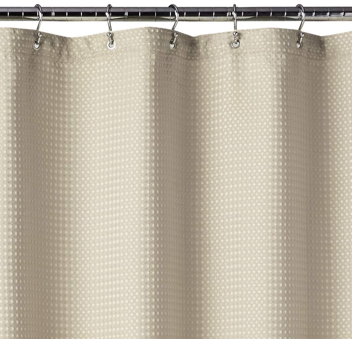Luxury Waffle Weave Shower Curtain 70x72 Inches - Honeycomb Textured Hotel Collection Spa Bathroom Decor in Beige (WHCWSCBE) for Bathroom, Guest Room & Spa Retreat