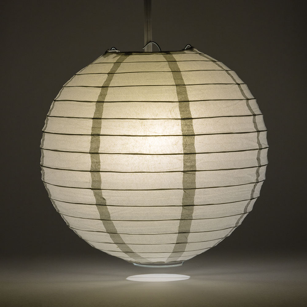 10 Silver Round Paper Lanterns with Even Ribbing - Chinese Hanging Decor for Weddings, Parties & Home Decoration | Perfect for Indoor/Outdoor Events & Festive Celebrations