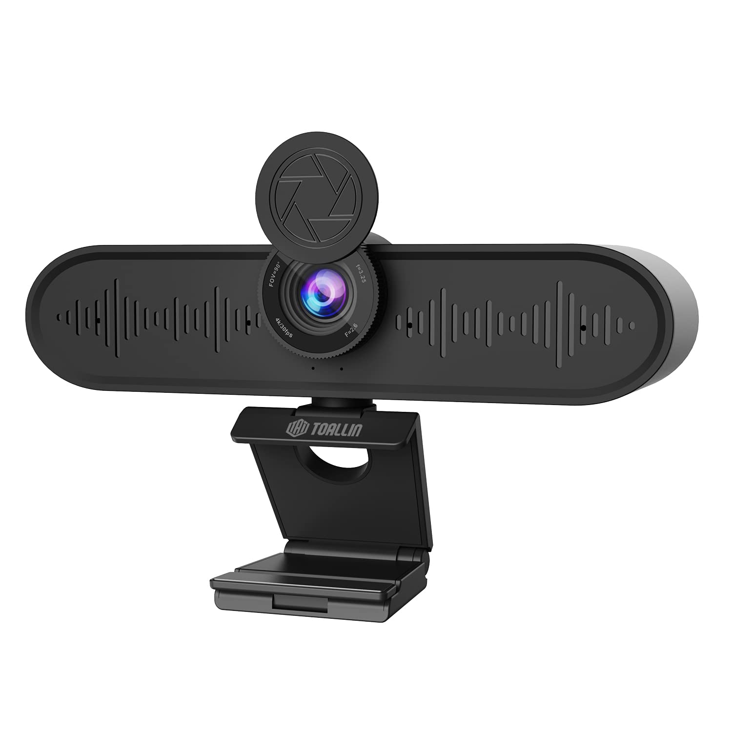 TOALLIN Ultra HD 4K Webcam with Built-in Microphone & Speaker - All-in-One USB Conference Camera for Small Meeting Rooms, Streaming, Online Teaching & Video Calls - Wide Angle Lens for Clear Video Conferencing (Perfect for Zoom, Teams & Remote Work)