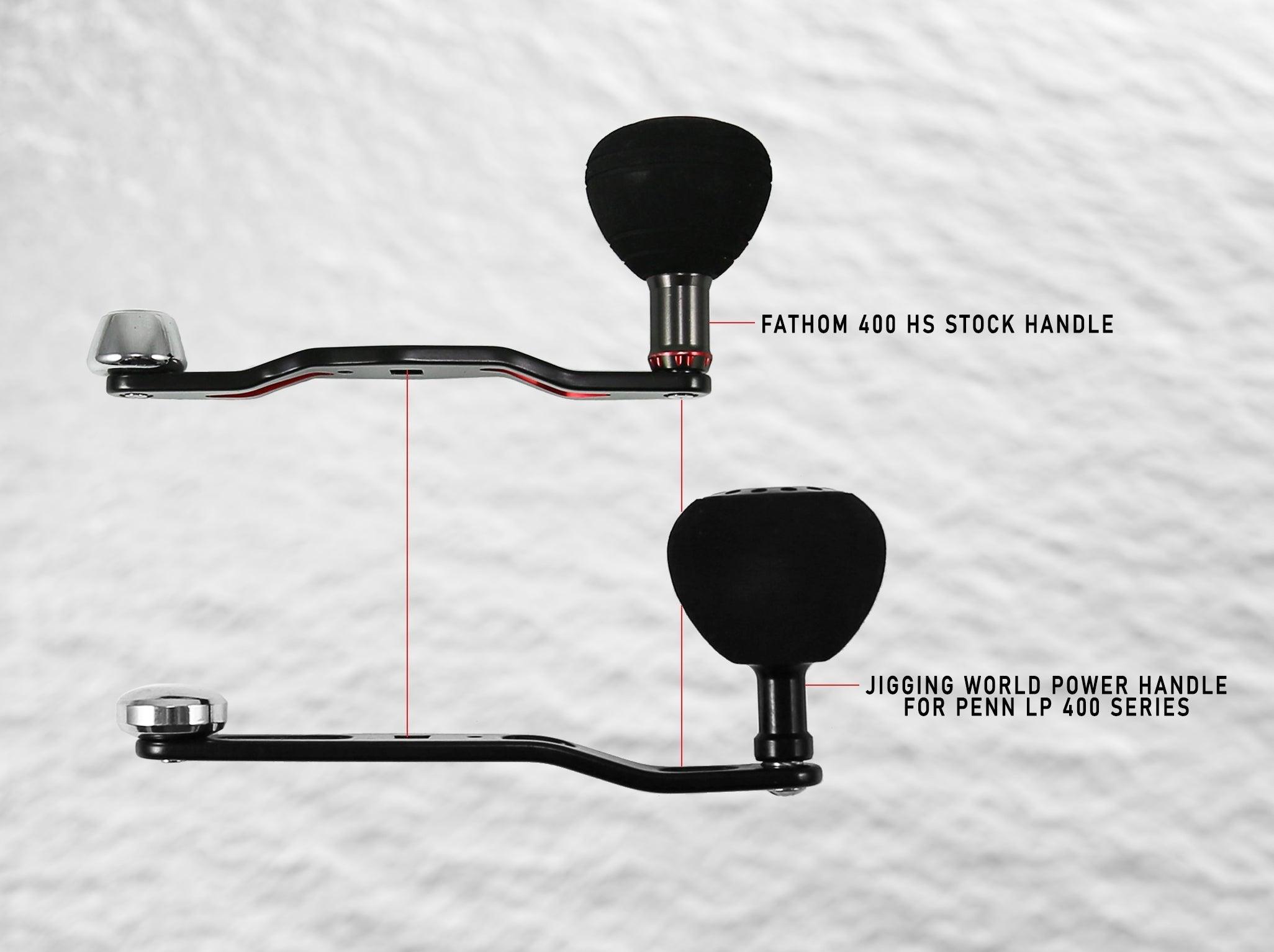 Jigging World Power Handles Replacement for Penn Squall 400 & Fathom 400 Low Profile Fishing Reels - Upgrade Your Saltwater & Freshwater Fishing Gear