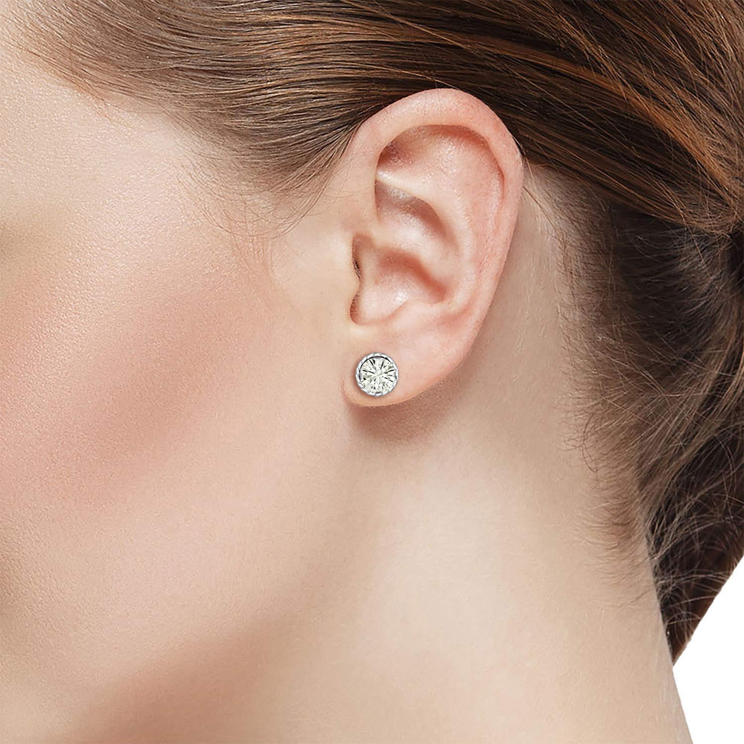 6MM Round Gemstone Birthstone Stud Earrings for Women & Men | 925 Sterling Silver Fine Jewelry | Perfect Gift for Mom, Wife, Her | Birthday, Anniversary, Valentine's Day Gift Idea