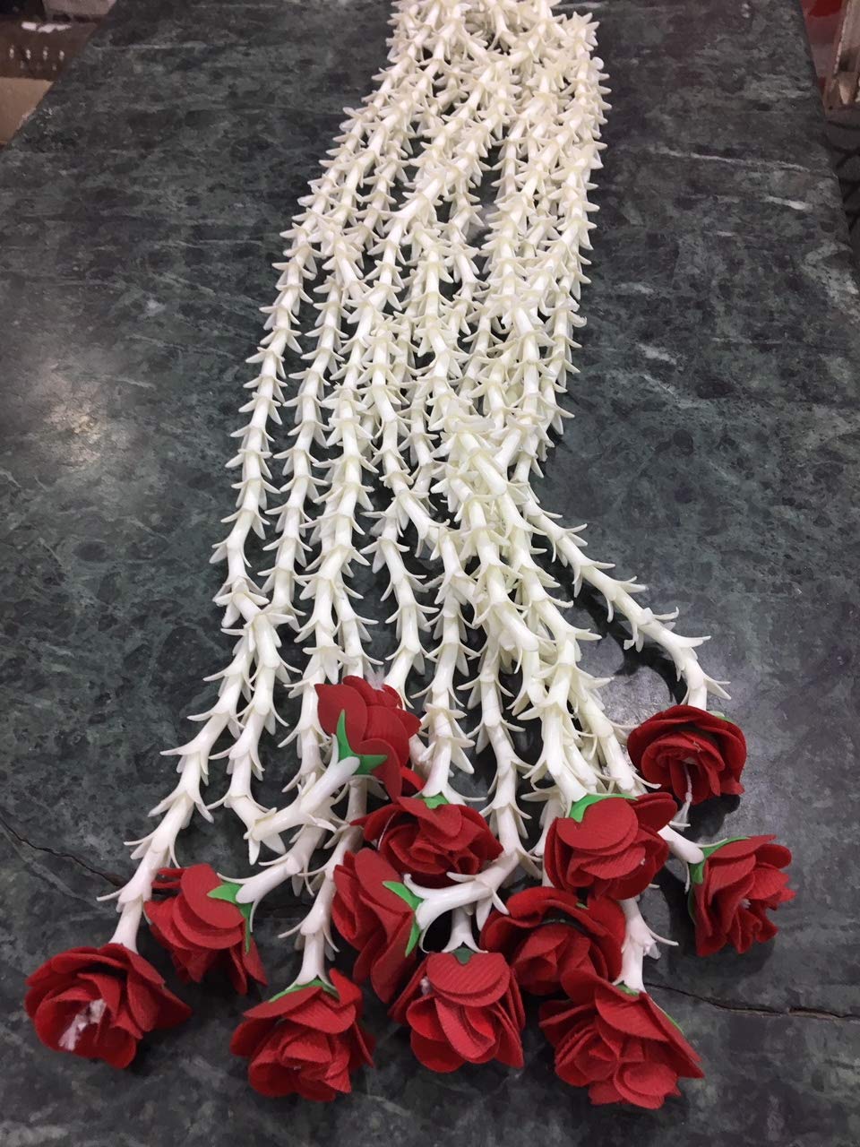 36 Artificial Tuberose & Red Rose Flower Strings - Bulk Pack for Wedding, Party, Home Decor | Floral Arrangements, Centerpieces, Wall Hangings