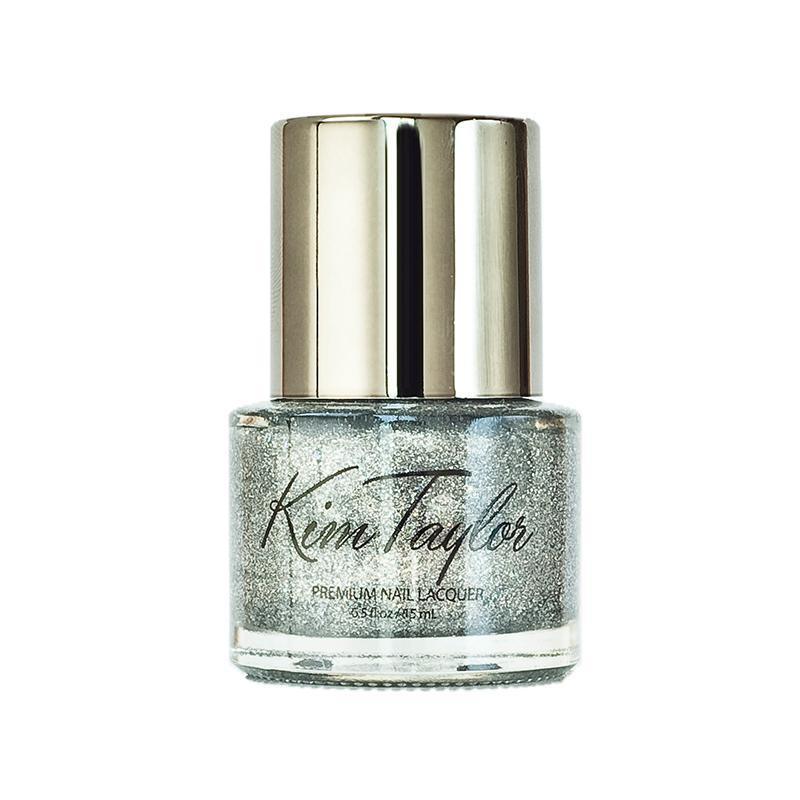 Kim Taylor SILVER ROCK Nail Polish - Long Lasting Metallic Silver Nail Lacquer for Salon Quality Manicures at Home | Perfect for Parties, Weddings & Special Occasions