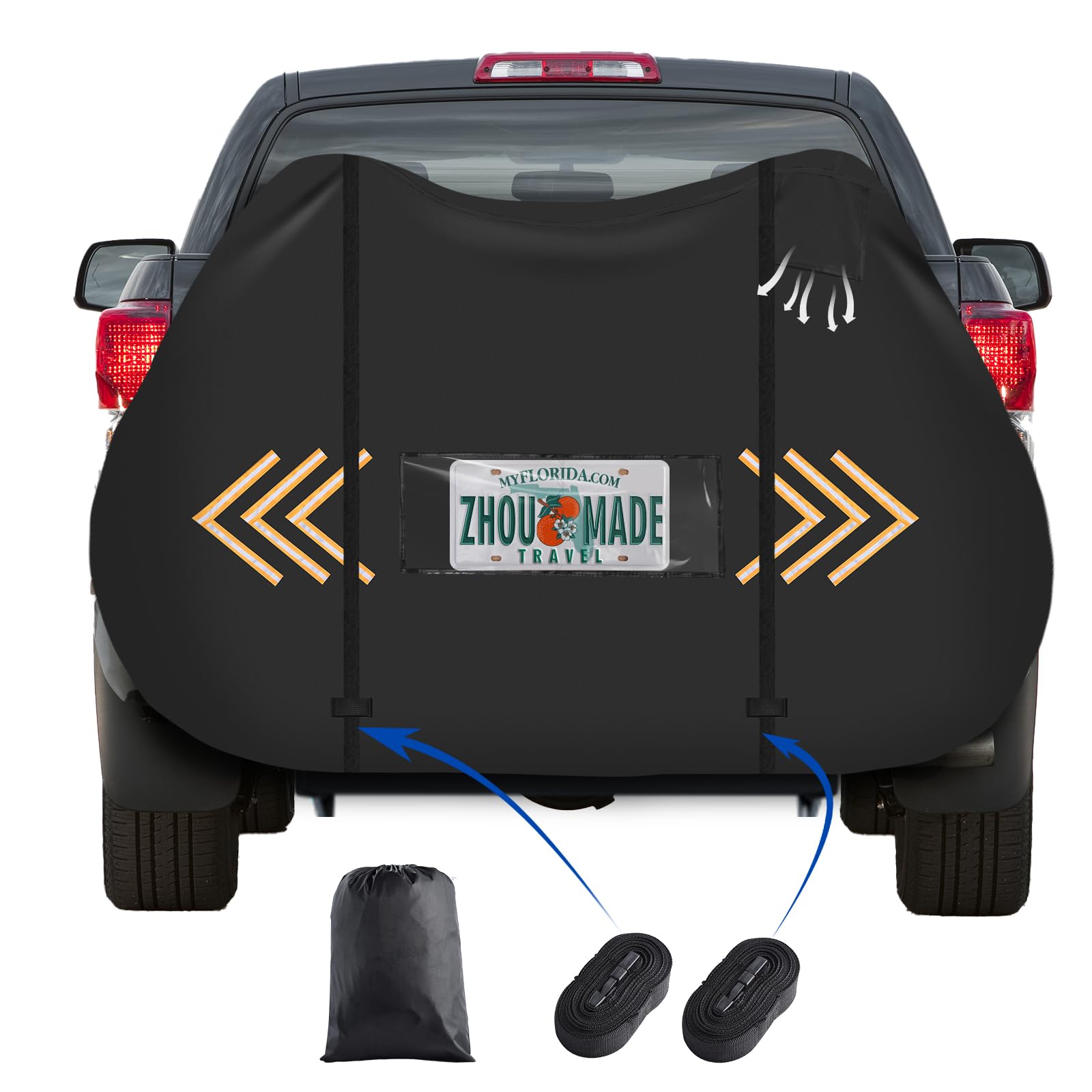Heavy Duty 840D 2-Bike Hitch Rack Cover - Waterproof Bicycle Transport Cover for Rear Bike Rack - Perfect for Road Trips, Camping & Outdoor Adventures