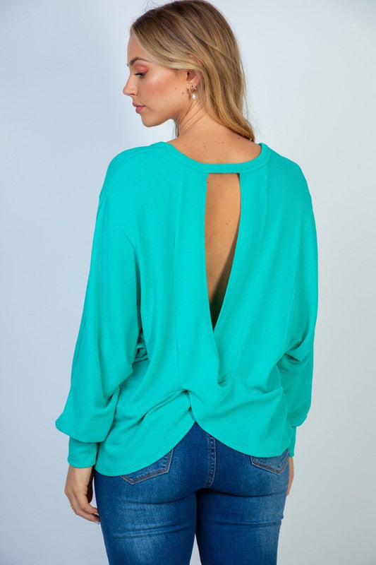 Seafoam Green Gauze Knit Top with Cross Back Detail - Perfect for Summer Outfits, Beachwear & Casual Chic Style