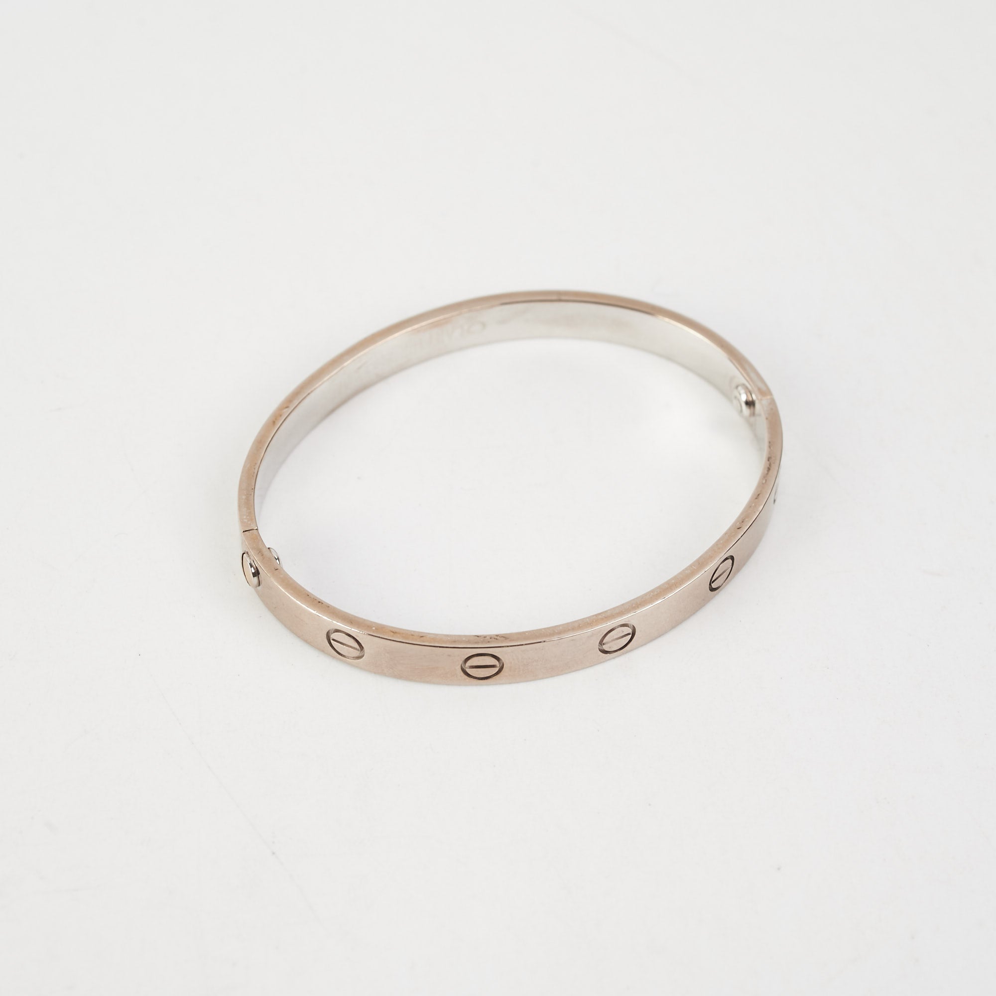 Cartier Love Bracelet in 18K White Gold - Size 17 (Old Screw System) | Luxury Jewelry for Women, Anniversary Gift, Wedding Band, Special Occasion Accessory