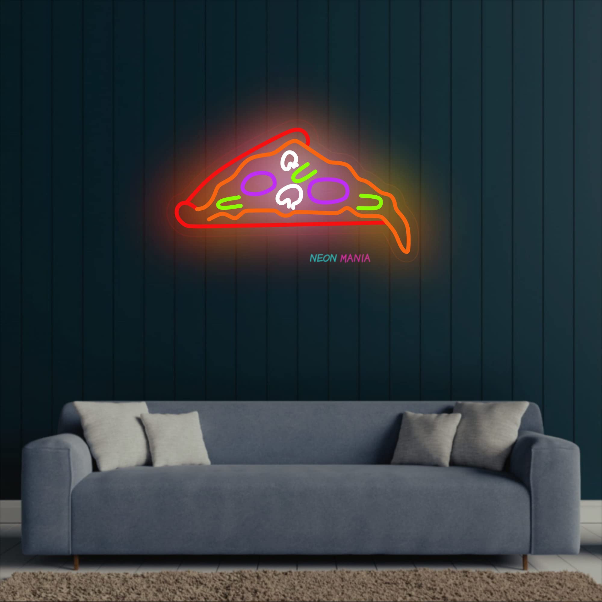 Pizza Neon Sign with Fasteners & Wi-Fi Phone Control - 25