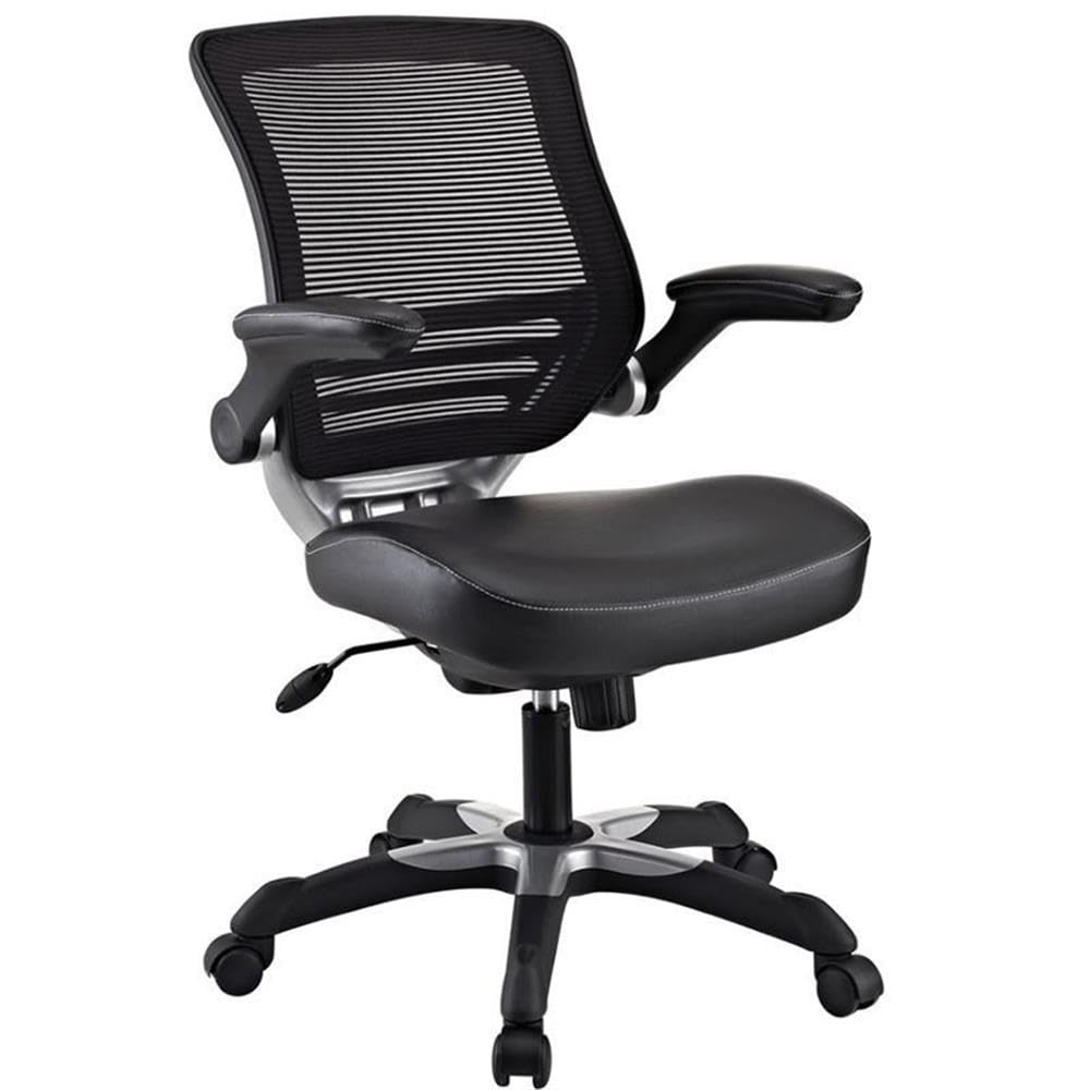 UrbanPro Modern Faux Leather Mesh Office Chair - Ergonomic Executive Desk Chair with Adjustable Height & Lumbar Support - Perfect for Home Office, Gaming & Workspace (Black)