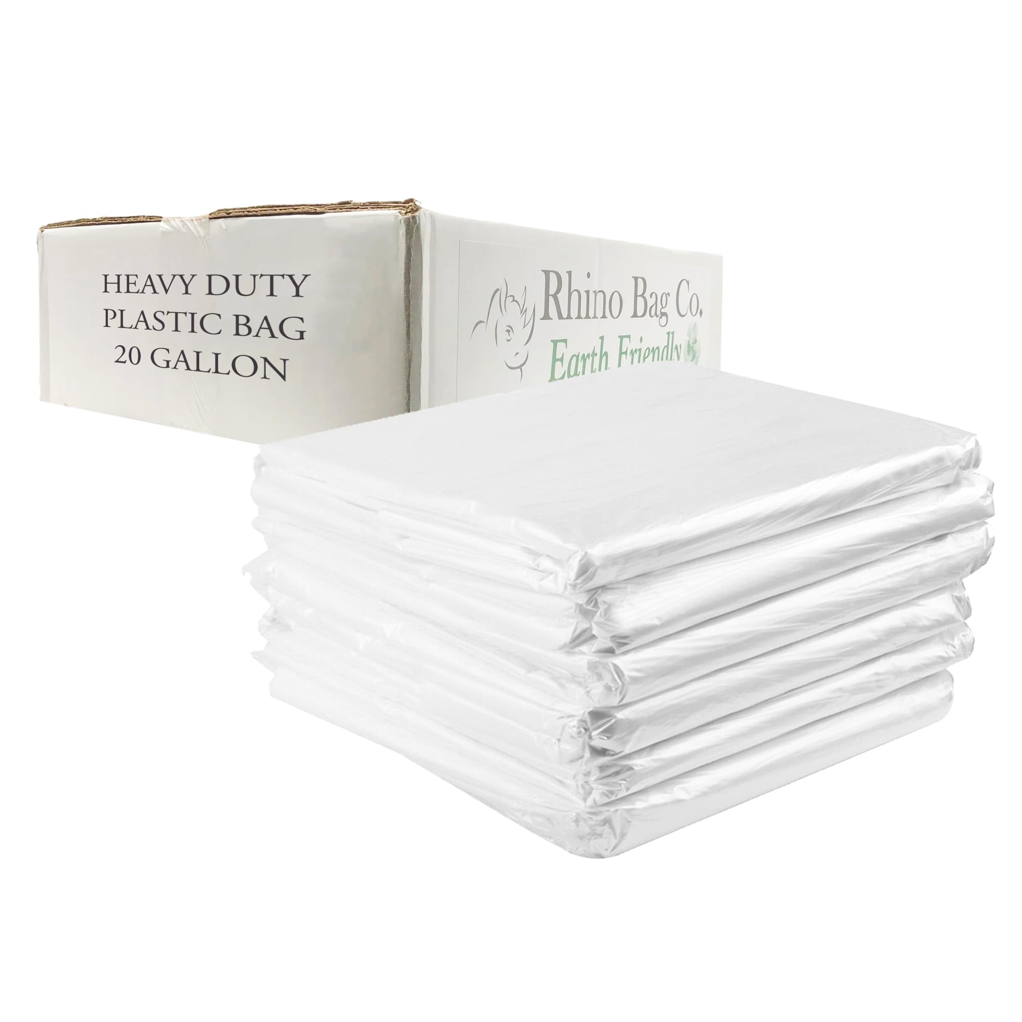 Rhino Heavy Duty 20 Gallon Clear Plastic Storage Bags - Waterproof, Reusable Jumbo Size for Clothes, Bedding, Comforters & Travel Supplies - Perfect for Packing, Moving & Home Organization