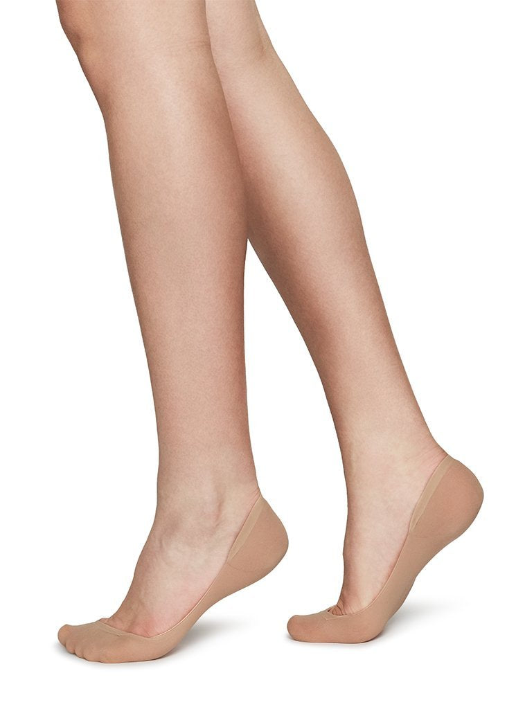2 Pack Ida No Show Socks - Nude Color Invisible Liner Socks for Women - Perfect for Sneakers, Loafers & Flats | Swedish Stockings