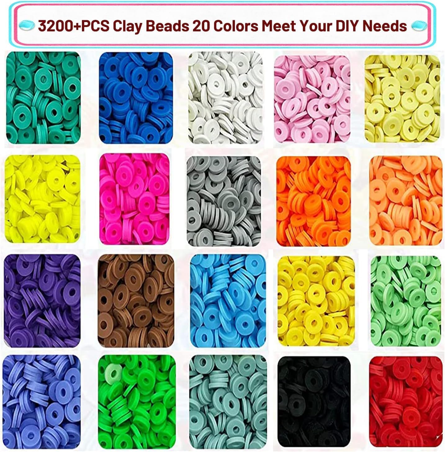 **Sugarglow Kids Beads Craft Kit - DIY Jewelry Making Set with Loose Beads for Bracelets, Necklaces, Earrings & Rings - Multicolor 7x4mm (Perfect for Birthday Gifts, Party Favors & Creative Play)**