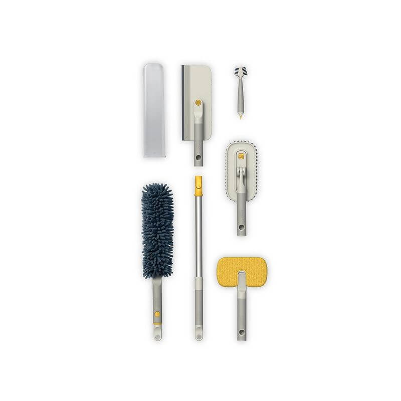 Joseph Joseph CleanTech 6-Piece Deep Cleaning Set – Premium Kitchen Scrub Brushes & Sponges for Tough Stains – Ideal for Pots, Pans, Dishes & Countertops