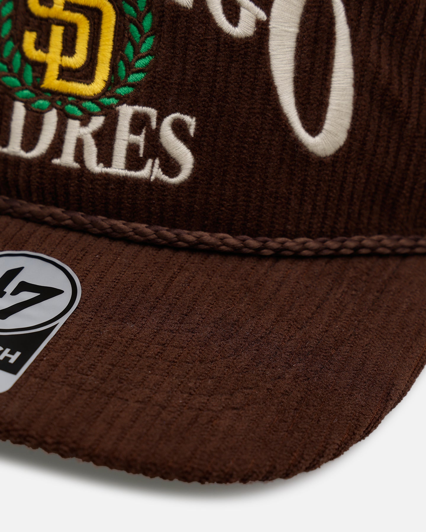 47 Brand San Diego Padres 'Pitchout' 47 Hitch Corduroy Snapback Hat - Brown MLB Baseball Cap for Men & Women - Perfect for Games, Casual Wear & Sports Fans