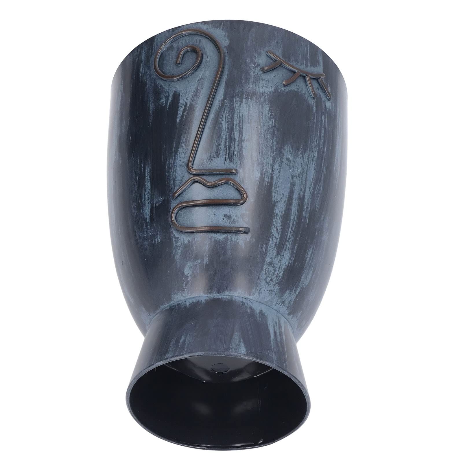 Wrought Iron Face Planter Pot - Ethnic Style Flower Pot for Indoor/Outdoor Plants - Perfect for Home Decor, Garden, Patio & Office Spaces