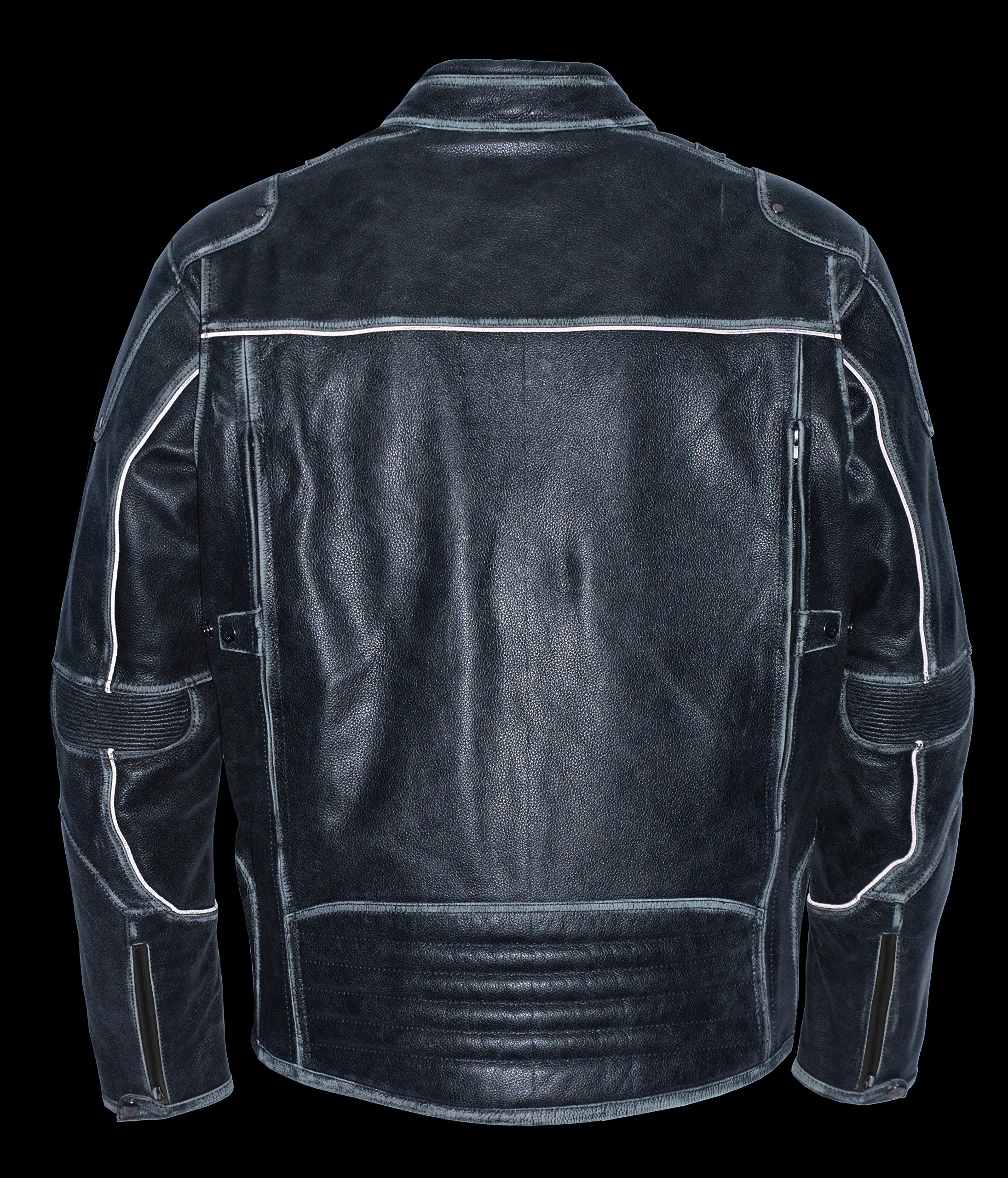 Milwaukee Leather Men's Vintage Grey Distressed Triple Vented Biker Jacket MLM1536 - Motorcycle Riding, Casual Wear & Outdoor Adventure