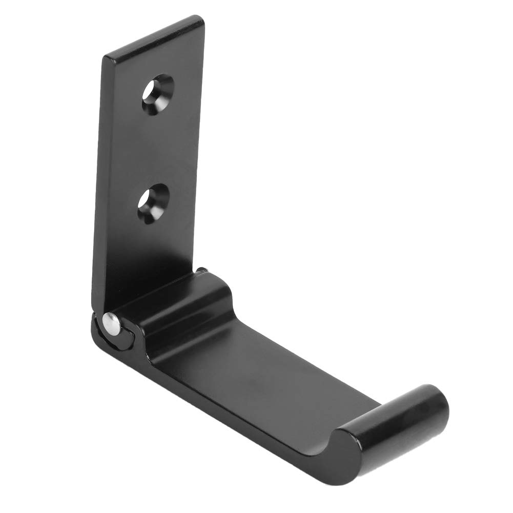 2-Pack Foldable Aluminum Alloy Wall Mounted Coat Hooks - Space Saving Closet Organizer for Bathroom, Kitchen, Bedroom & Entryway (Black) - Perfect for Hanging Coats, Hats, Bags & Towels