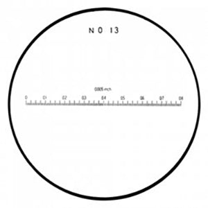 10x Comparator Reticle #13 - Precision Measurement Tool for Microscopes & Optical Instruments | Ideal for Lab Research, Quality Control & Engineering Inspections