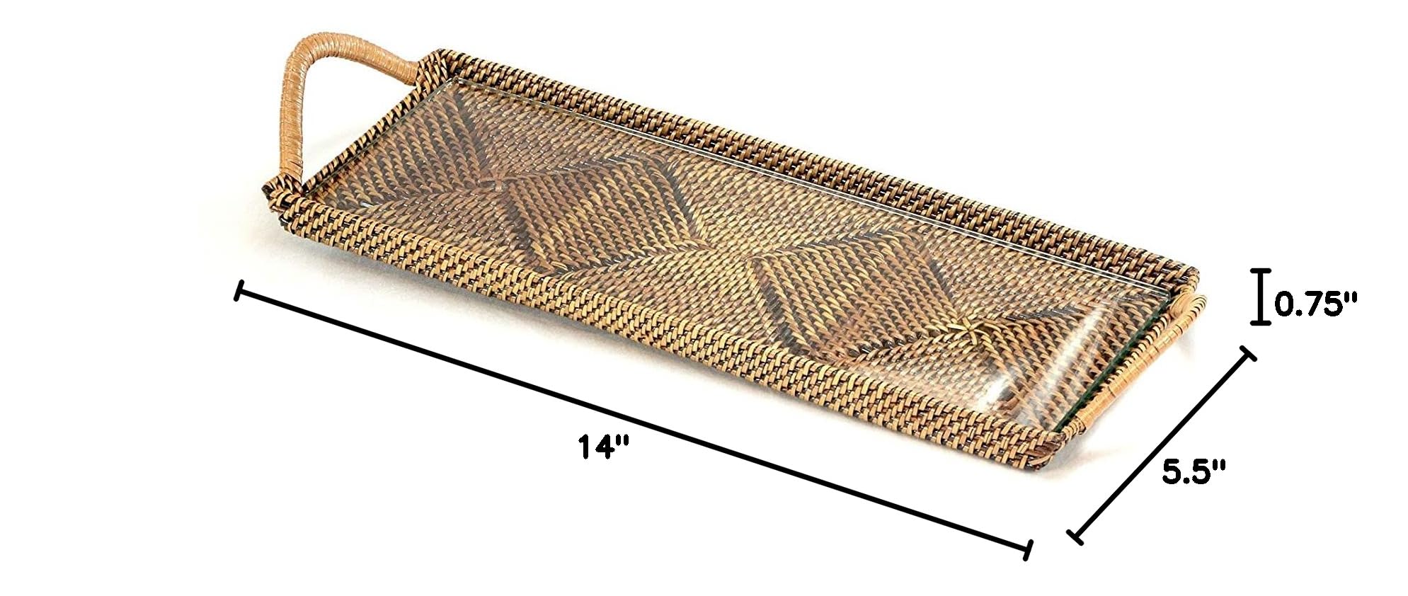 Small Glass Rectangular Tray for Jewelry & Decor