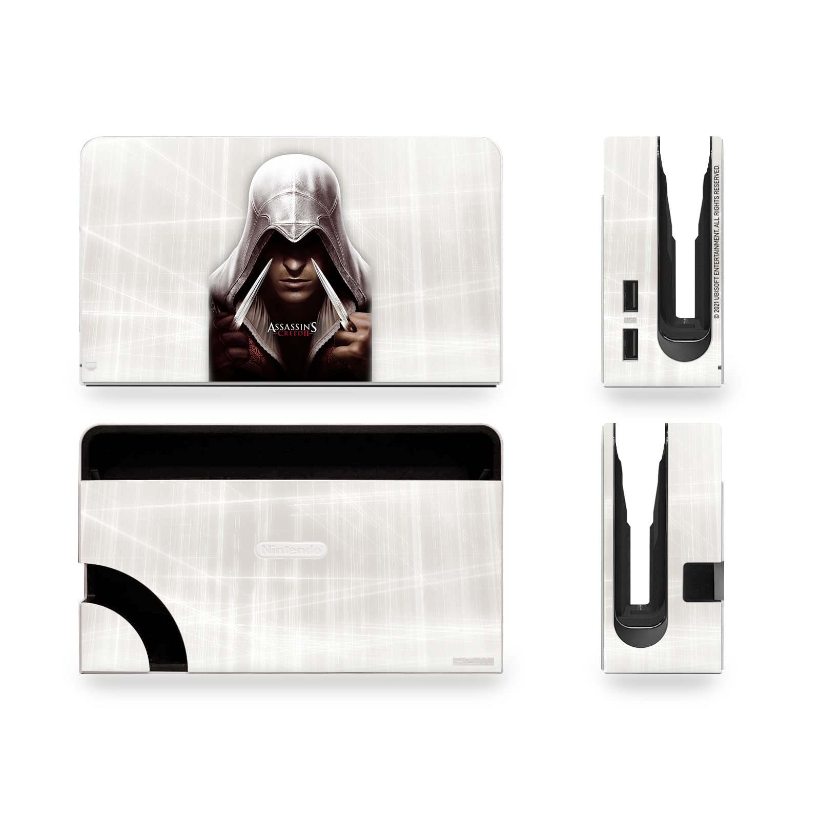 Officially Licensed Assassin's Creed Ezio II Vinyl Skin Decal for Nintendo Switch OLED - Gaming Sticker Cover Bundle | Perfect for Gaming Enthusiasts & Collectors