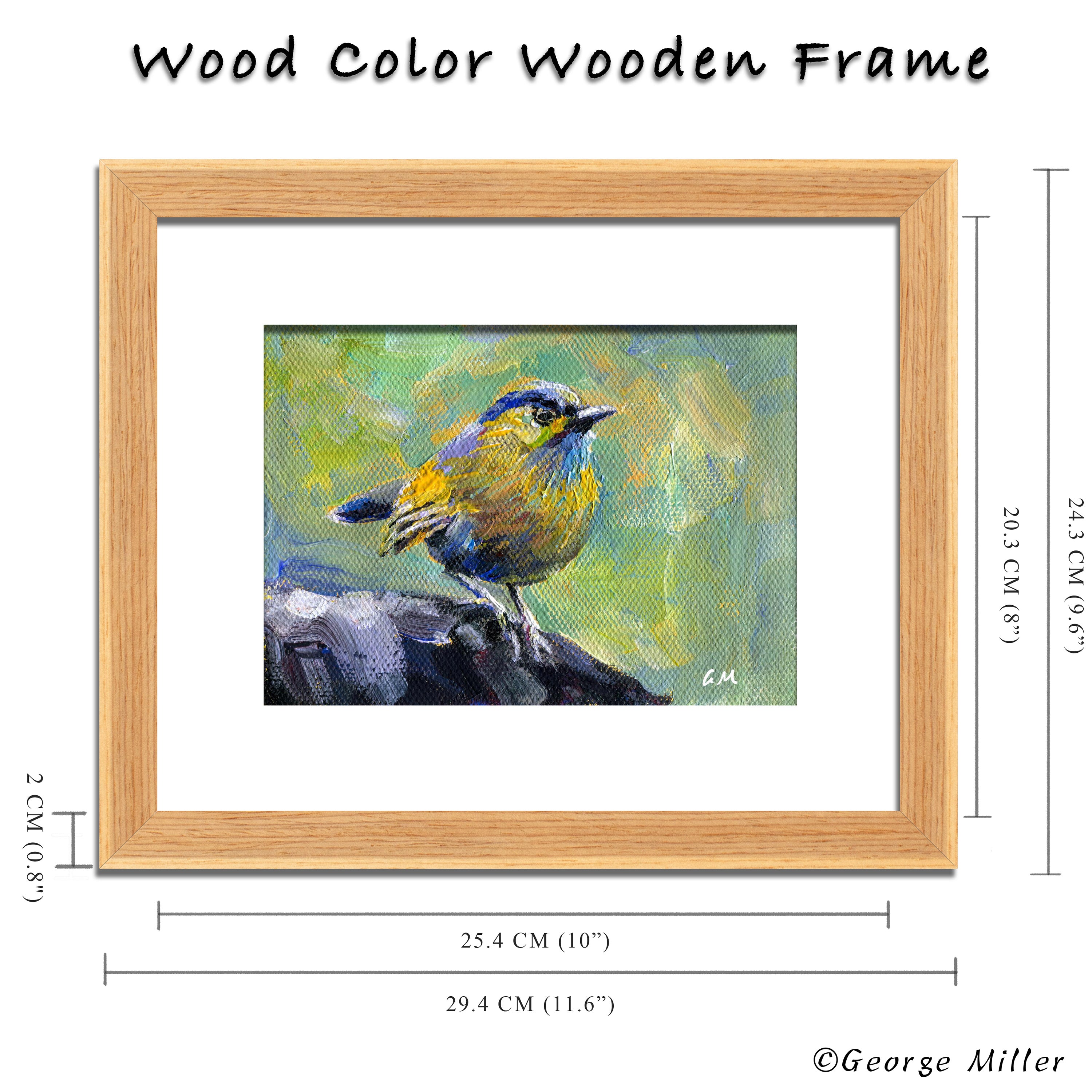 Original Palette Knife Oil Painting - Little Bird on a Rock - Handmade Artwork for Home Decor & Gift Ideas