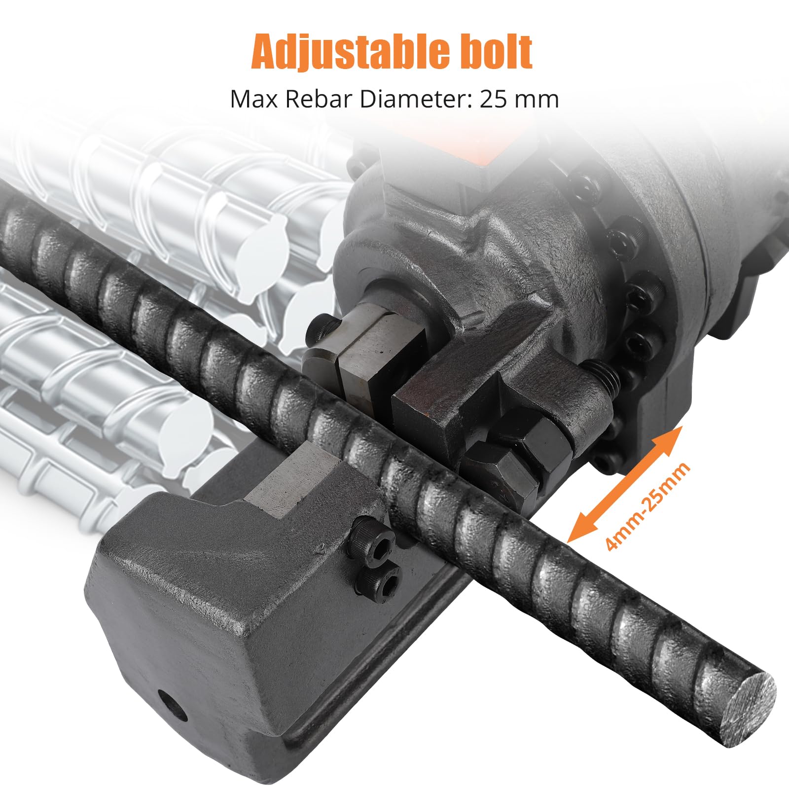 GARVEE 1700W Electric Hydraulic Rebar Cutter - Cuts 4-25mm Steel Bars in 5 Seconds | Heavy Duty Construction Tool for Rebar Cutting in Building Projects