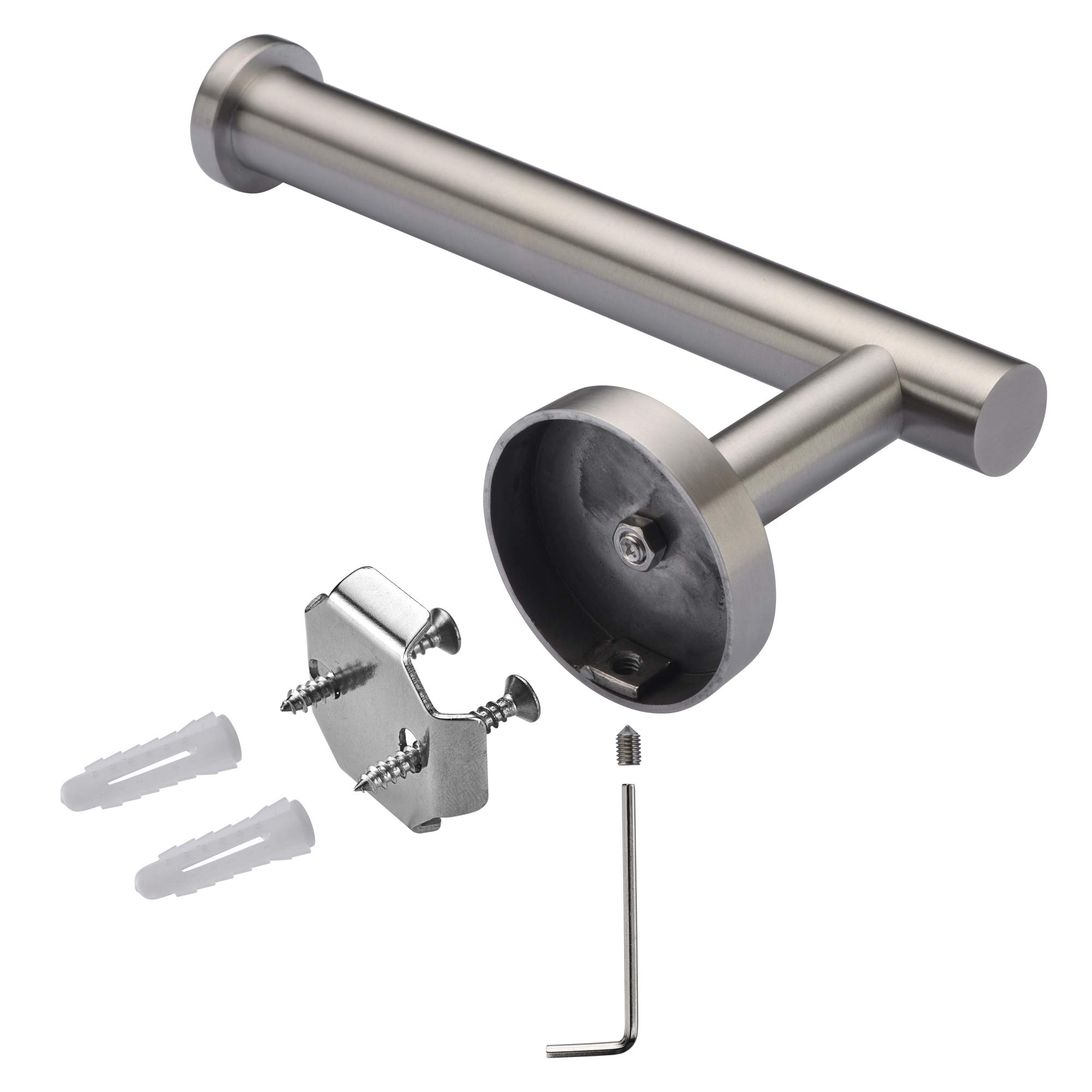 Stainless Steel Toilet Paper Holder Wall Mounted - Rustproof Modern Bathroom Tissue Roll Dispenser with Brushed Nickel Finish - Perfect for Home, Office, and Commercial Washrooms