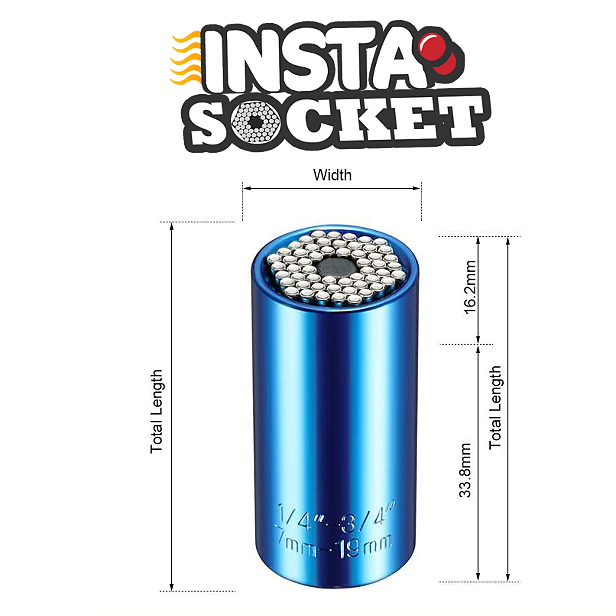 Insta Socket Universal Adapter - Set of 2 for Most Devices | Perfect for Travel, Home & Office Use