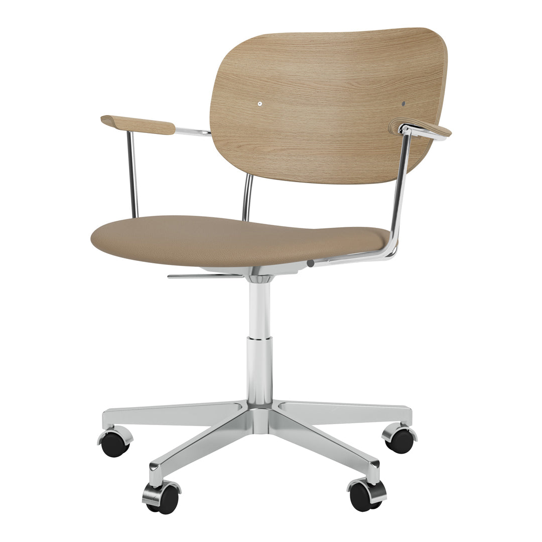 Ergonomic Office Armchair with Upholstered Seat, Swivel Base & Smooth-Rolling Casters - Perfect for Home Office, Conference Rooms & Workspaces