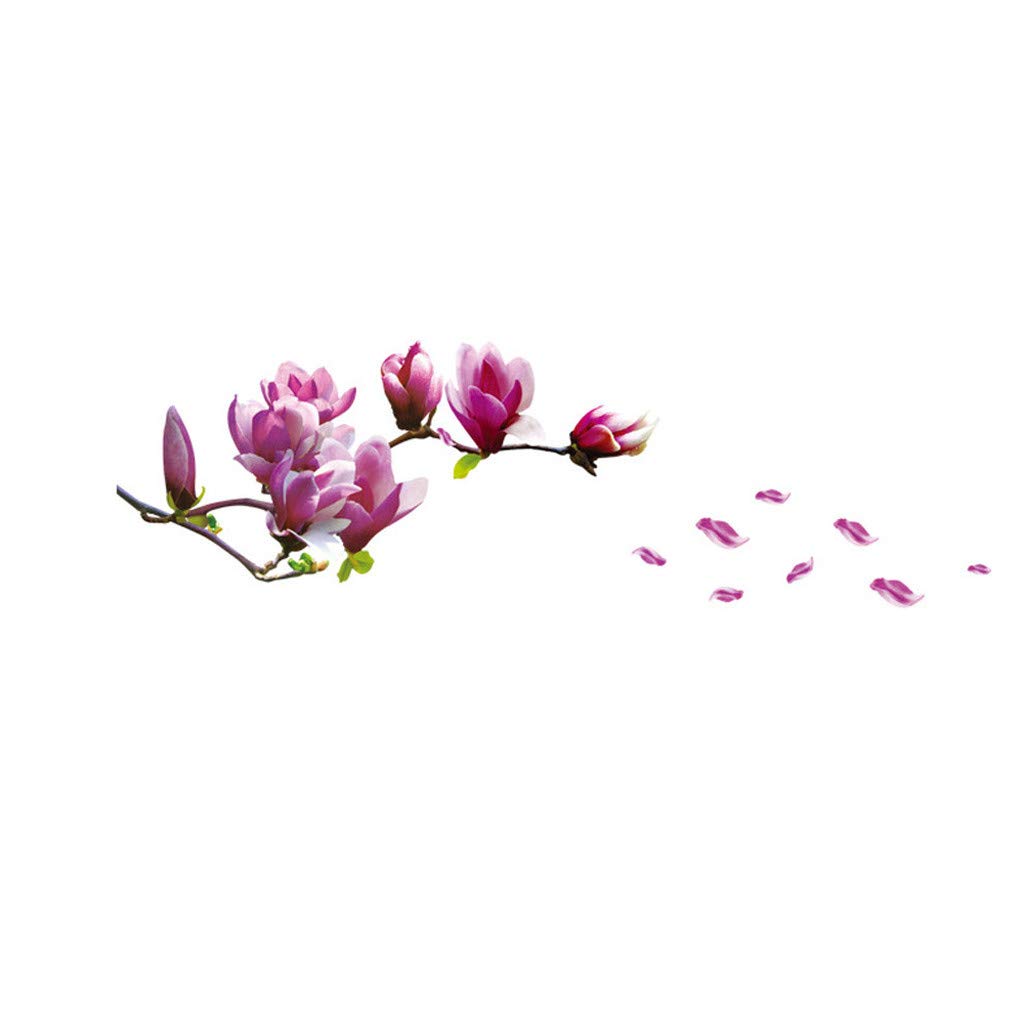 Removable Magnolia Flower Wall Decal - Home Decor for Bedroom & Living Room