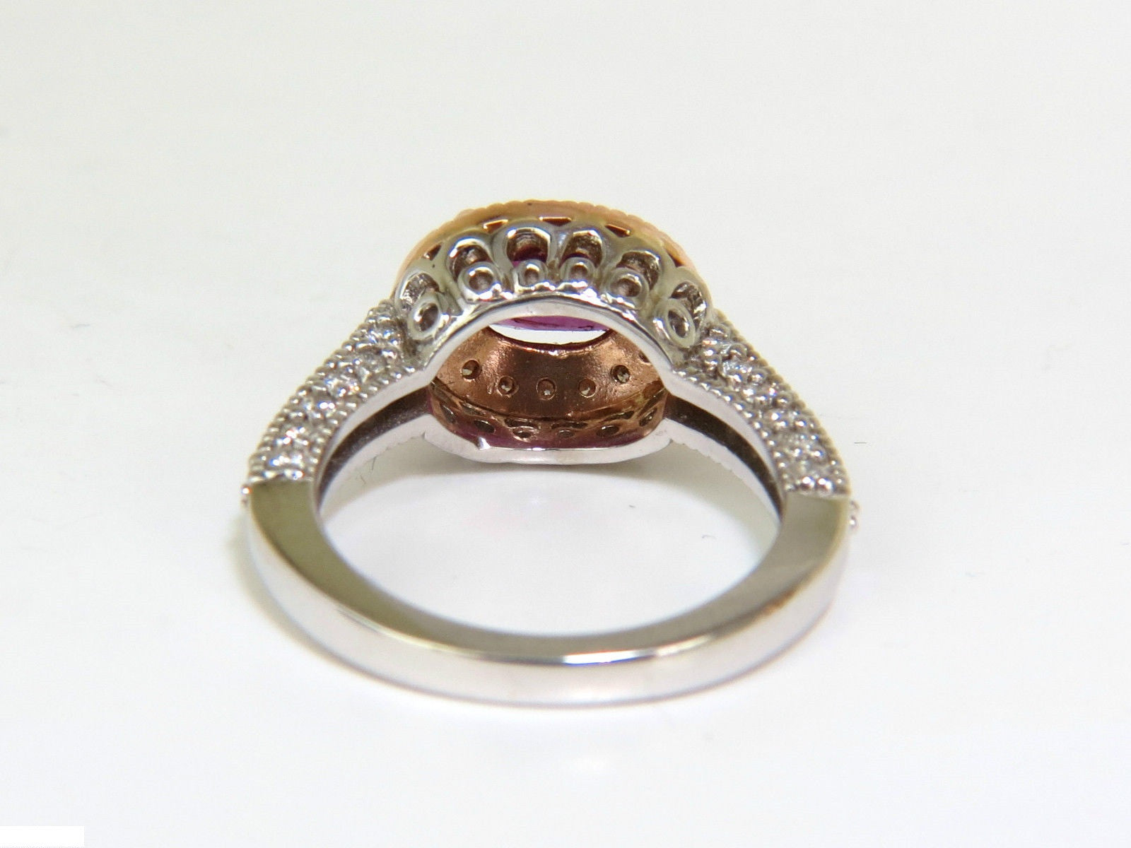 2.78CT Natural Fine Purple Red Ruby Diamond Ring in 14KT Gold (G/VS) – Elegant Jewelry for Weddings, Anniversaries & Special Occasions