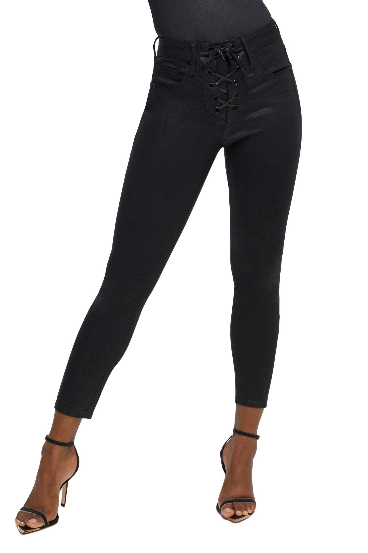 Good American Women's Plus Size Gap-Proof High Rise Skinny Jeans - Black Size 12 | Stretch Denim Pants for Curvy Figures, Comfortable Everyday Wear & Night Out Outfits