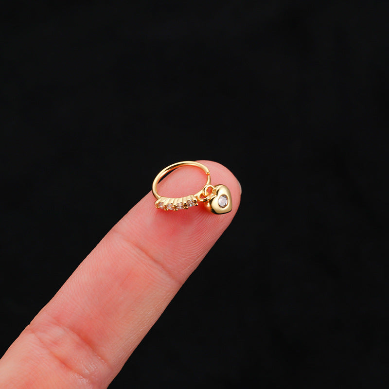 18K Gold Clover Hinged Hoop Septum Ring - Elegant Body Jewelry for Nose Piercing | Perfect for Everyday Wear & Special Occasions