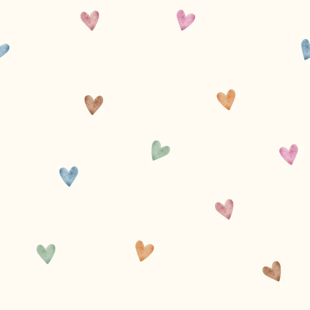 Stylish Colorful Hearts Double Gauze Fabric - Soft & Breathable for DIY Crafts, Baby Clothing, and Summer Dresses