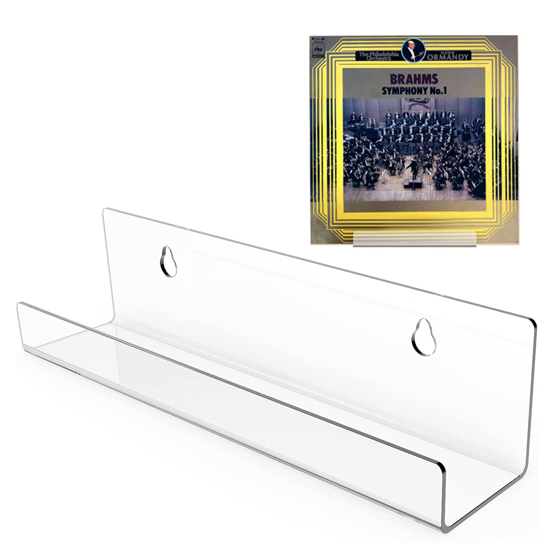 Boloyo 7-Inch Wall Mount Vinyl Record Storage Shelf - 10PC Acrylic Album Display Stand, Floating LP Record Holder & Bookshelf for Music Room, Living Room or Kids Bedroom - Perfect for Organizing Vinyl Collections & Decorating Music Spaces