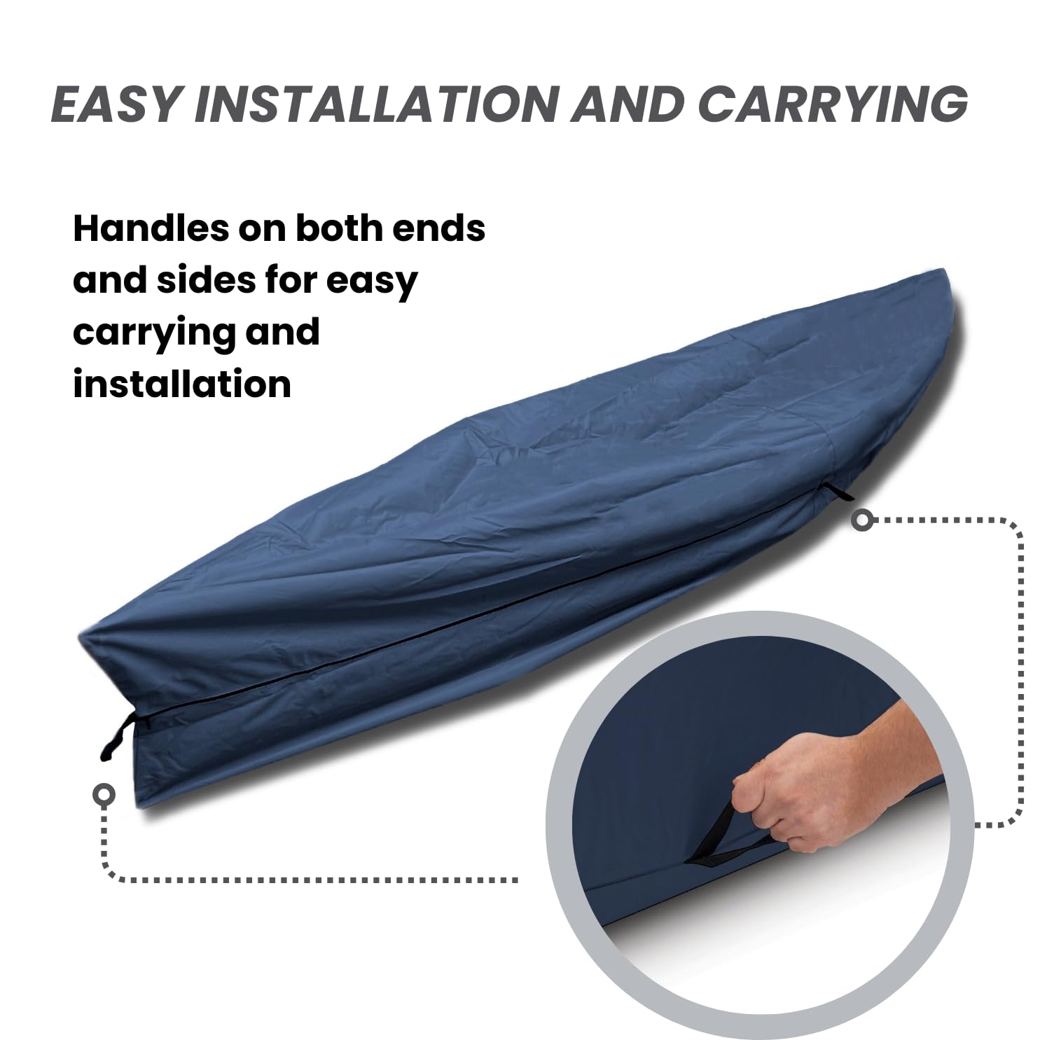 **Waterproof UV-Resistant Canoe & Kayak Cover - Marine Grade Polyester Storage Cover for 11ft-12ft Boats (106
