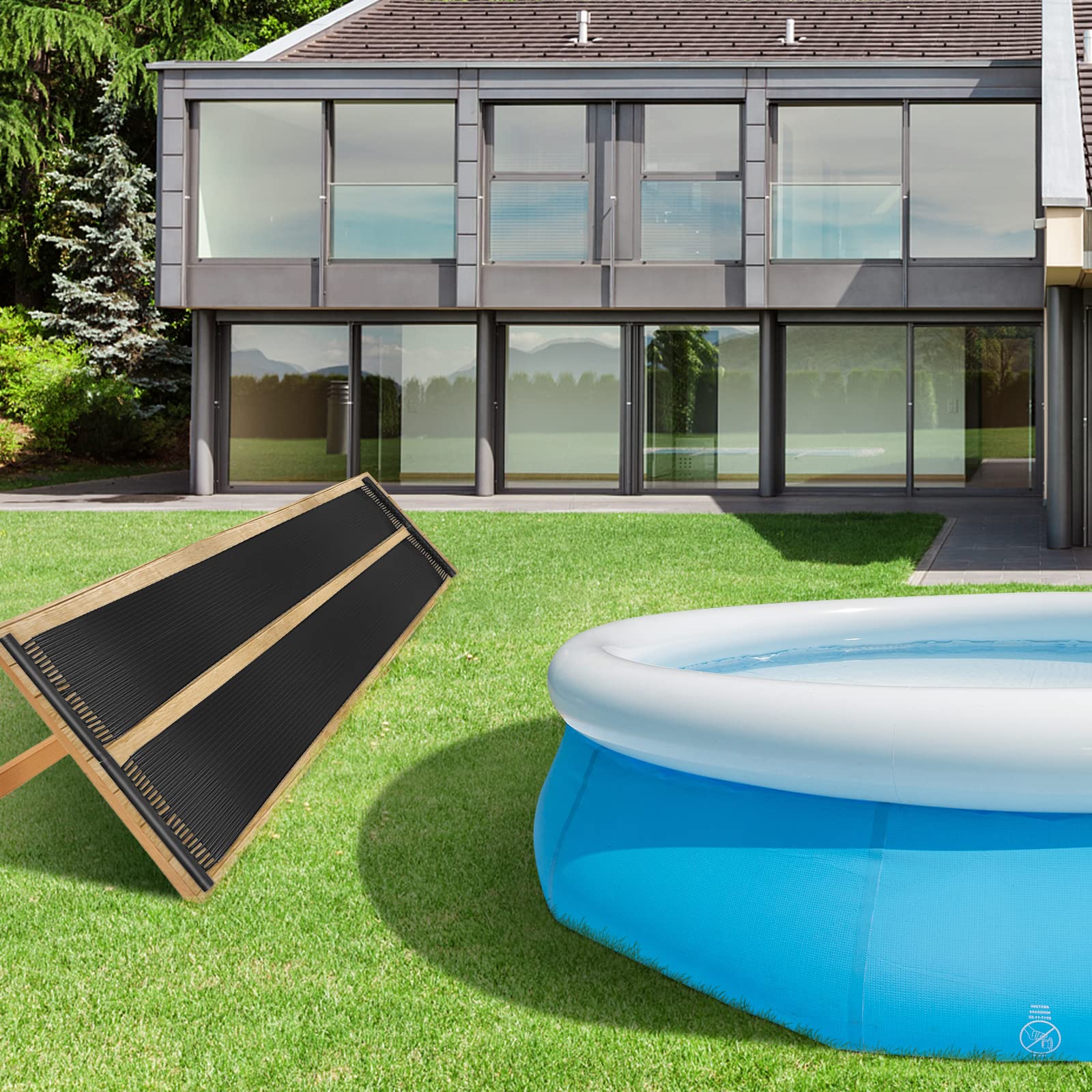 Goplus 2.5FT x 10FT Solar Pool Heater for Above Ground & Inground Pools - Weatherproof Swimming Pool Solar Panel Heating System - Perfect for Backyard, Residential & Commercial Pool Heating (2.5FT x 10FT)