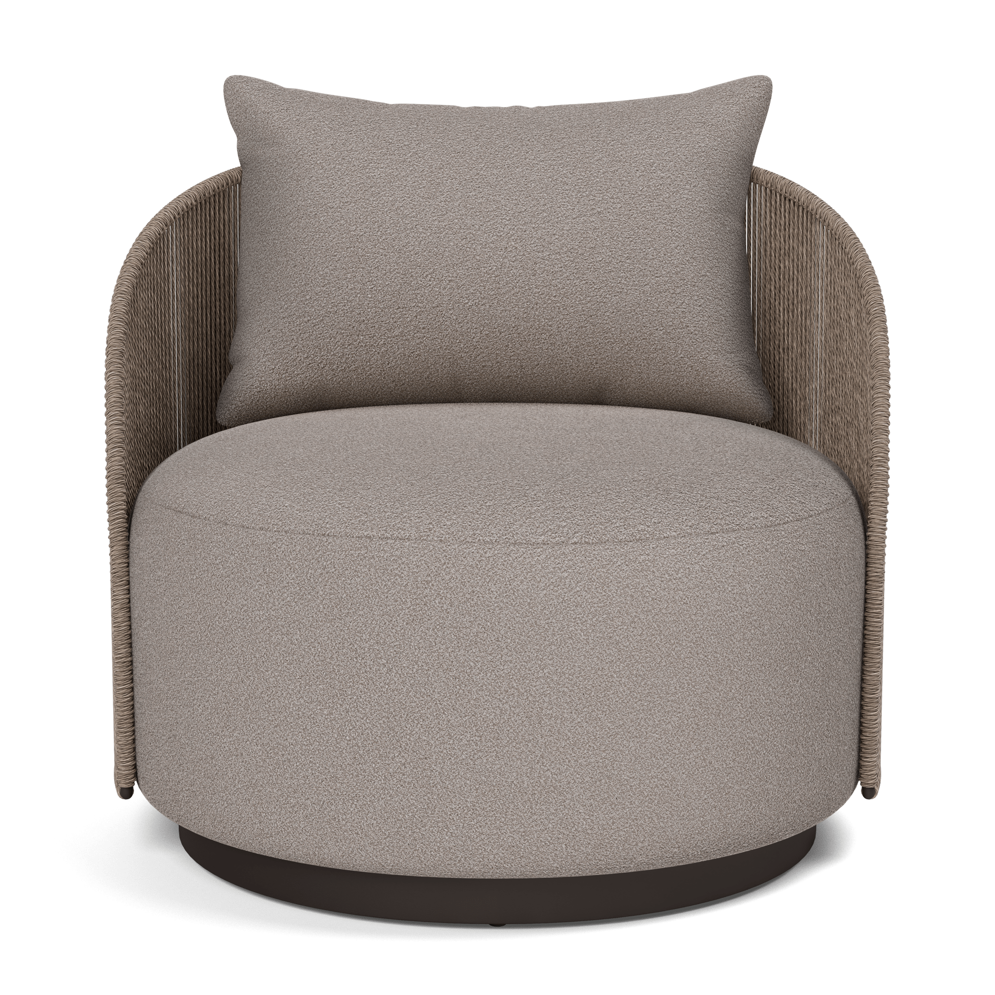 Modern Milan Swivel Lounge Chair - 360 Degree Rotating Accent Chair for Living Room, Bedroom, or Office - Comfortable Mid-Century Style Upholstered Armchair with Sturdy Metal Base