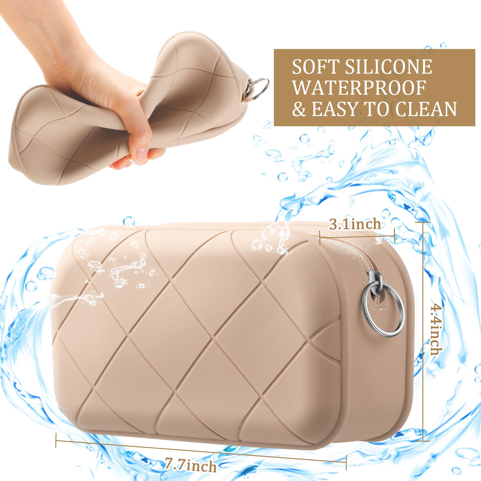 2 Pack Waterproof Silicone Makeup Brush Holder & Travel Toiletry Organizer - Portable Cosmetic Pouch for Women, Ideal for Gym, Beach, and Daily Use