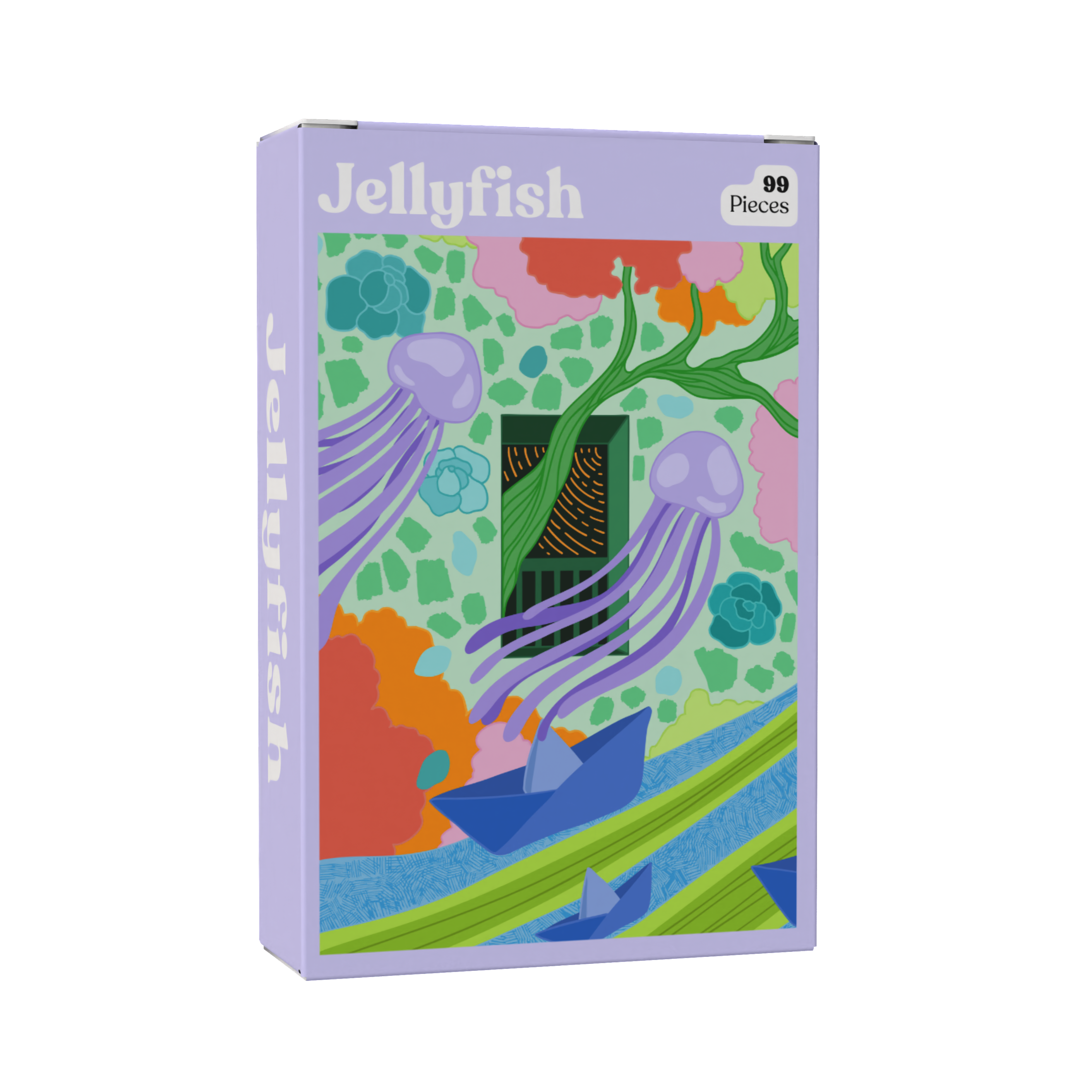 Jellyfish 99 Piece Jigsaw Puzzle for Kids & Adults - Ocean Animal Educational Toy for Family Game Night & Classroom Learning Activities