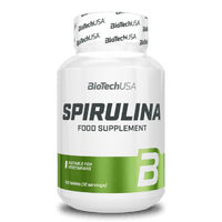 BioTechUSA Spirulina Tablets - 100 Count | Premium Natural Superfood Supplement for Energy, Detox & Immune Support | Ideal for Athletes, Fitness Enthusiasts & Healthy Lifestyle