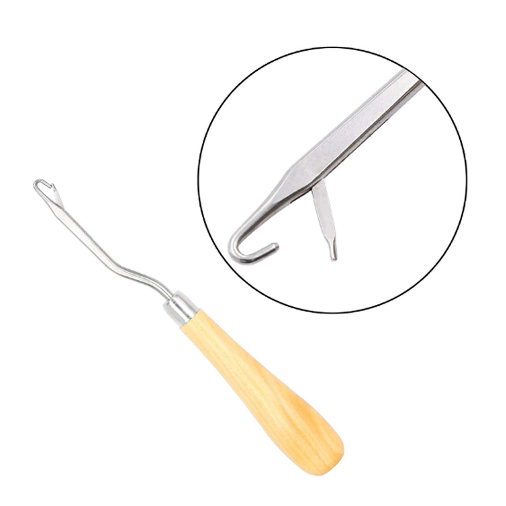 Winwinfly Latch Hook Kit - Wooden Bent Latch Hook for DIY Carpet Making, Hair Weaving & Rug Crafting | Perfect for Home Decor, DIY Projects & Handmade Gifts