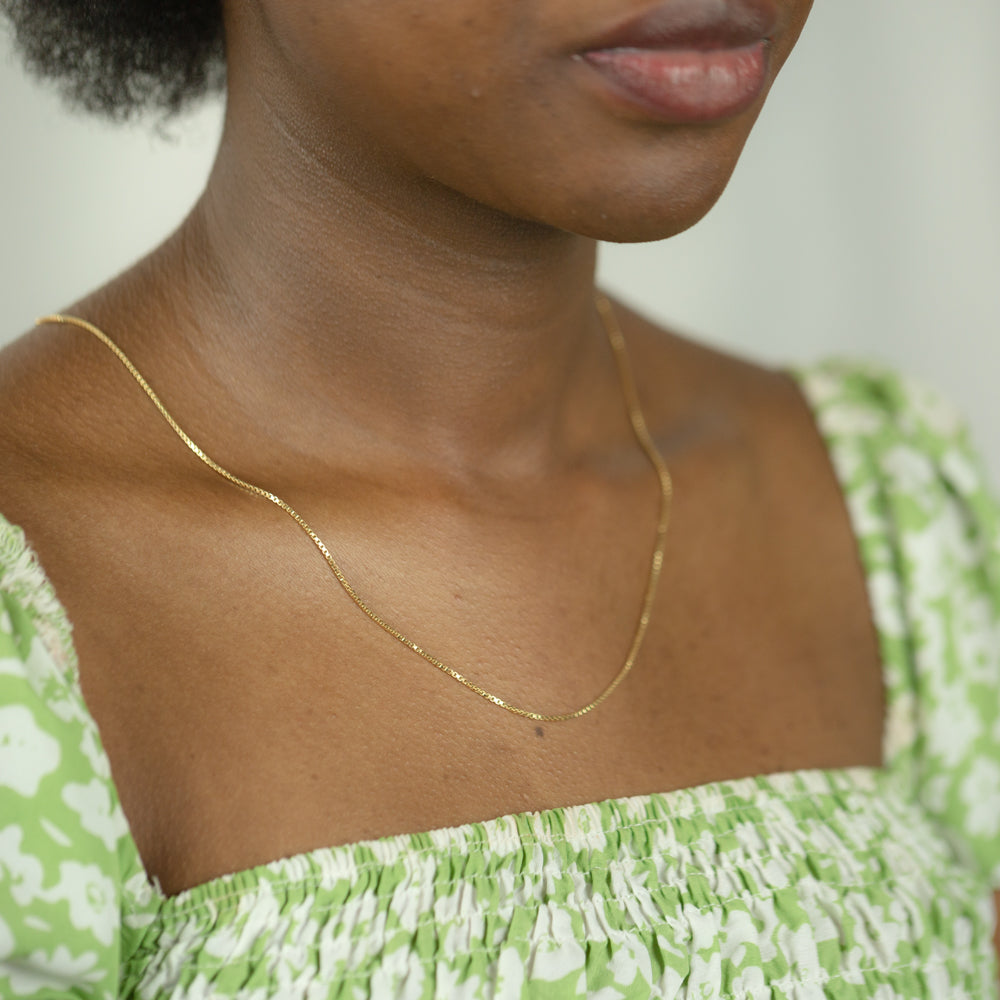 9 Carat Silver Filled Box Chain Necklace 50cm (20 Inches) - Elegant Jewelry for Women, Perfect for Daily Wear, Gifts & Special Occasions