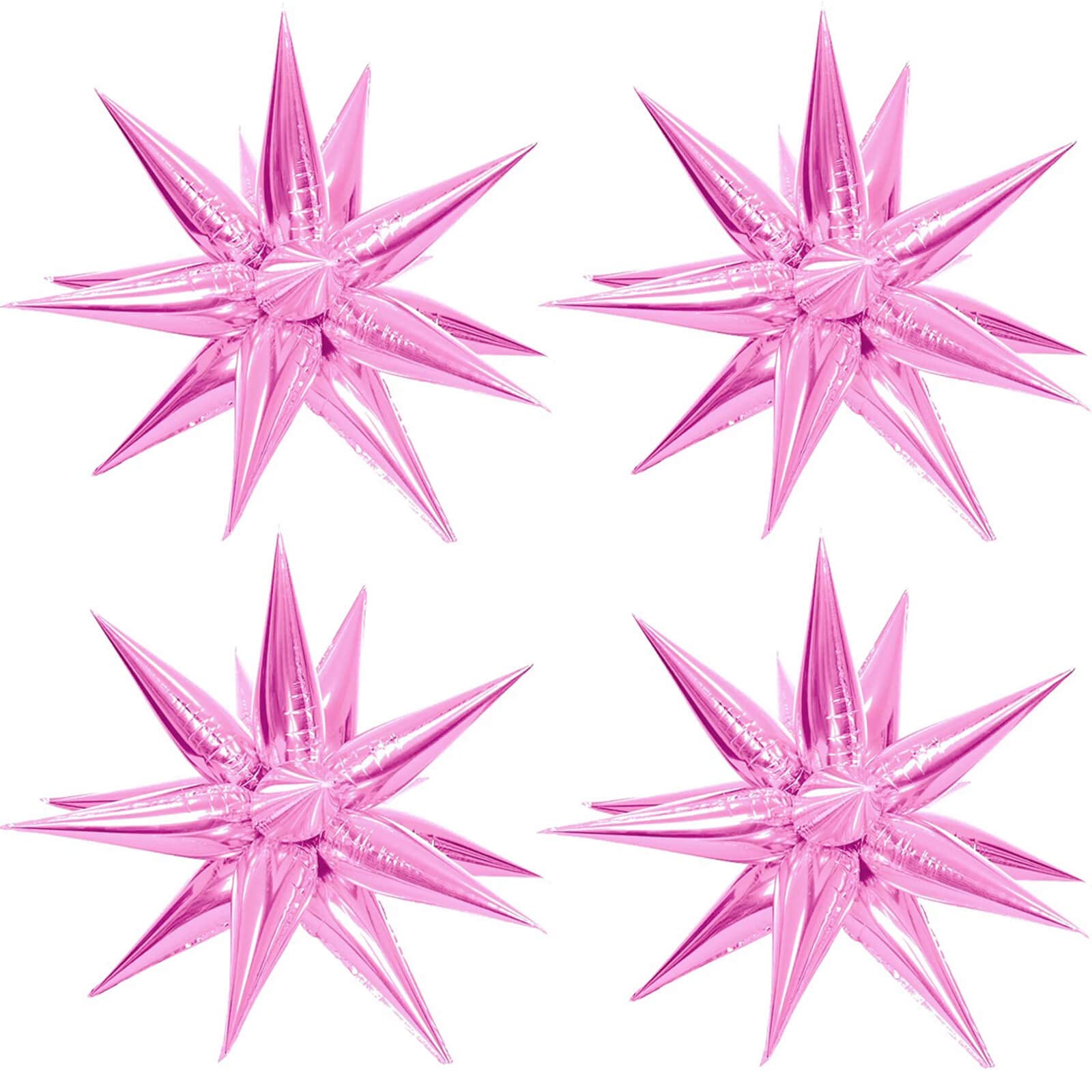 50 Pcs 26 Inch Pink Foil Cone Star Balloons - 3D Starburst Mylar Balloons for Party Decorations, Christmas, Birthday & Wedding Supplies | Perfect for Ceiling Decor, Photo Backdrops & Event Centerpieces