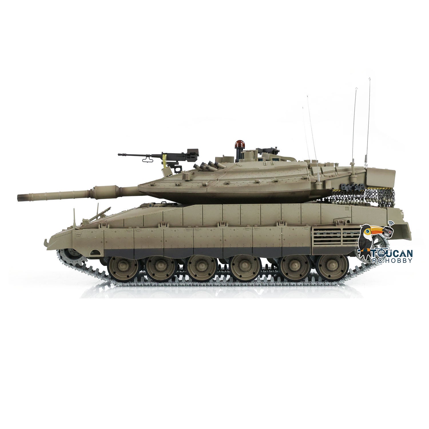 1:16 Scale RC Military Battle Tank - Heng Long IDF Merkava MK IV 3958 Upgraded Edition with Metal Gearbox & Tracks | Remote Control Model Tank for Collectors & Battle Simulation | Perfect for Outdoor Play, Military Enthusiasts & Display