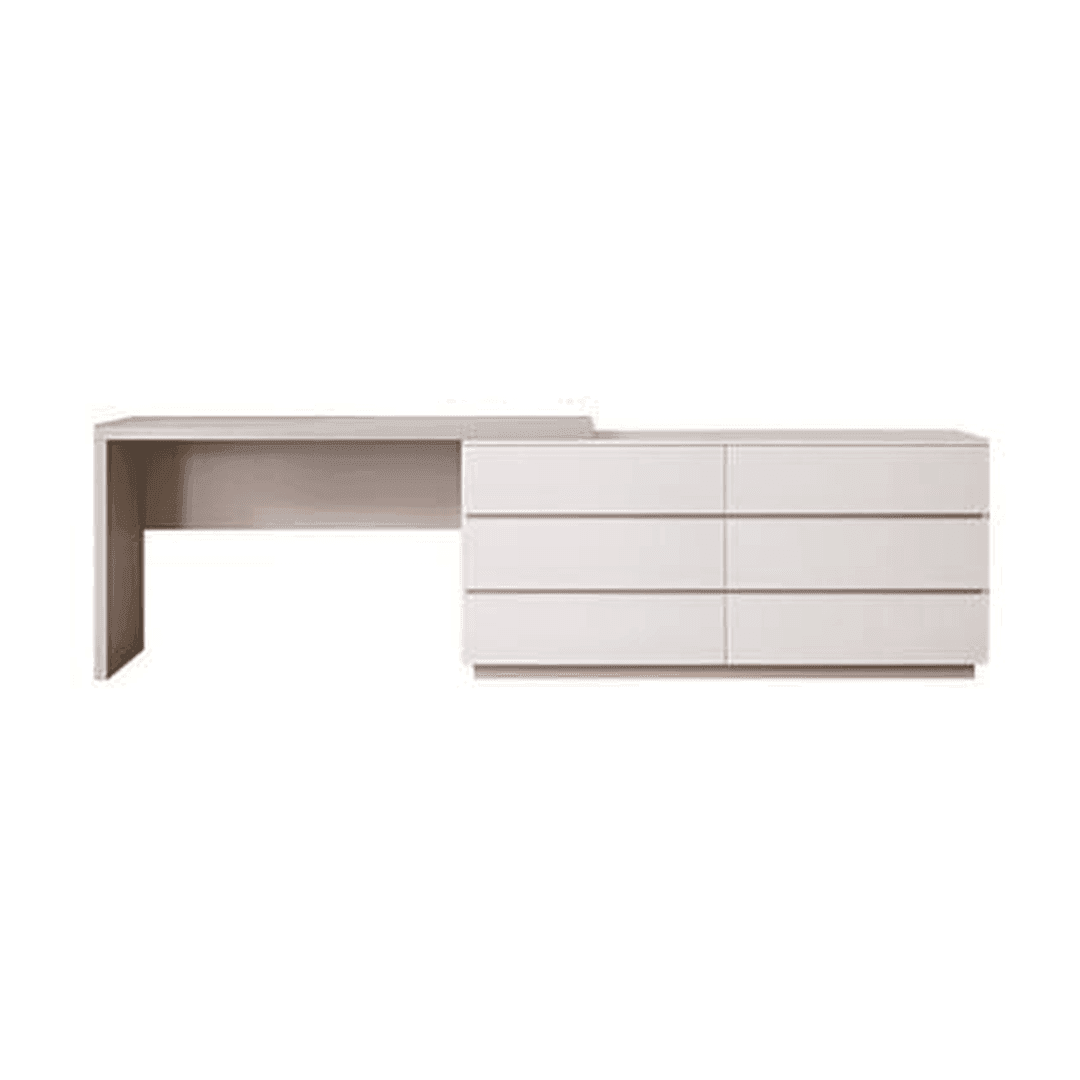 Premium Lazarus Glossy Sintered Stone Extendable Study Table - Durable Modern Office Desk for Home & Workspace - Perfect for Remote Work, Study Sessions & Small Spaces